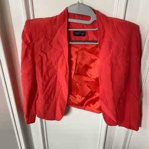 Topshop Orange Blazer with Shoulder Pads - Size 2